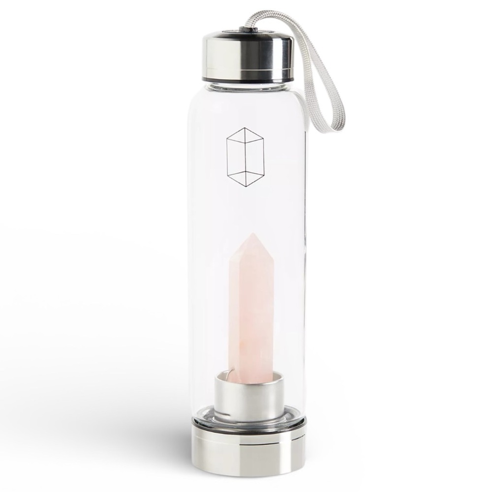 Free People x Glacce Crystal Elixir Water Bottle in Rose Quartz | NWT